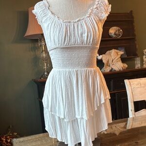 White Ruffled feminine whimsical fairy Dress